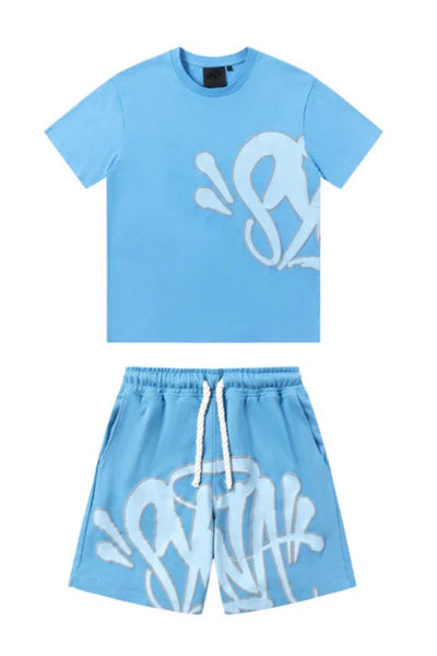 "Graffiti" Short Set Babyblue