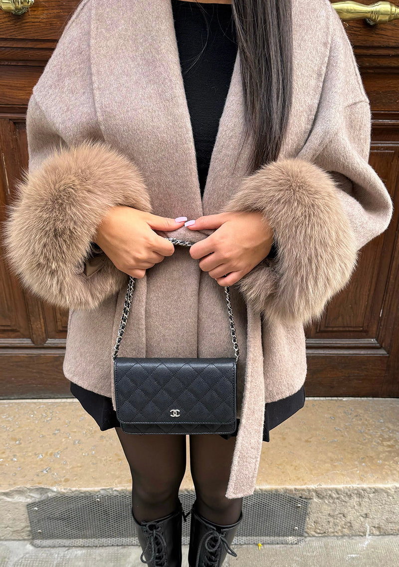 "Kayali" Kurzmantel mit Fell